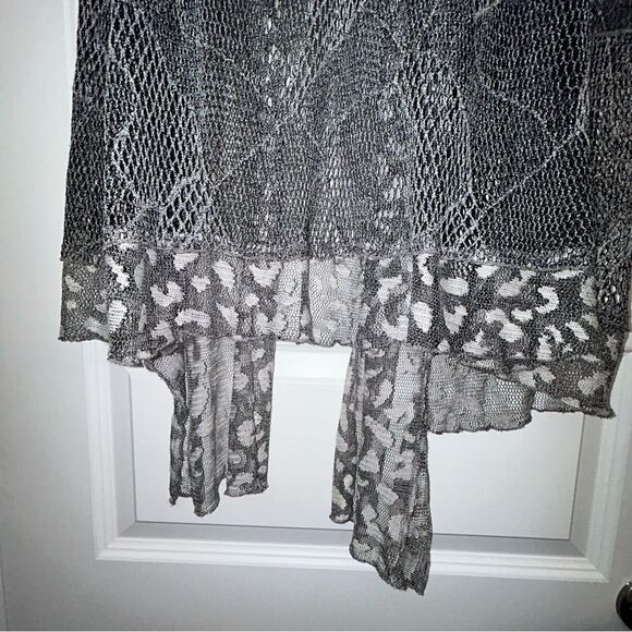 ADORE Cascade Open Front Crochet Lagenlook Sleeveless Vest - Picture 12 of 14